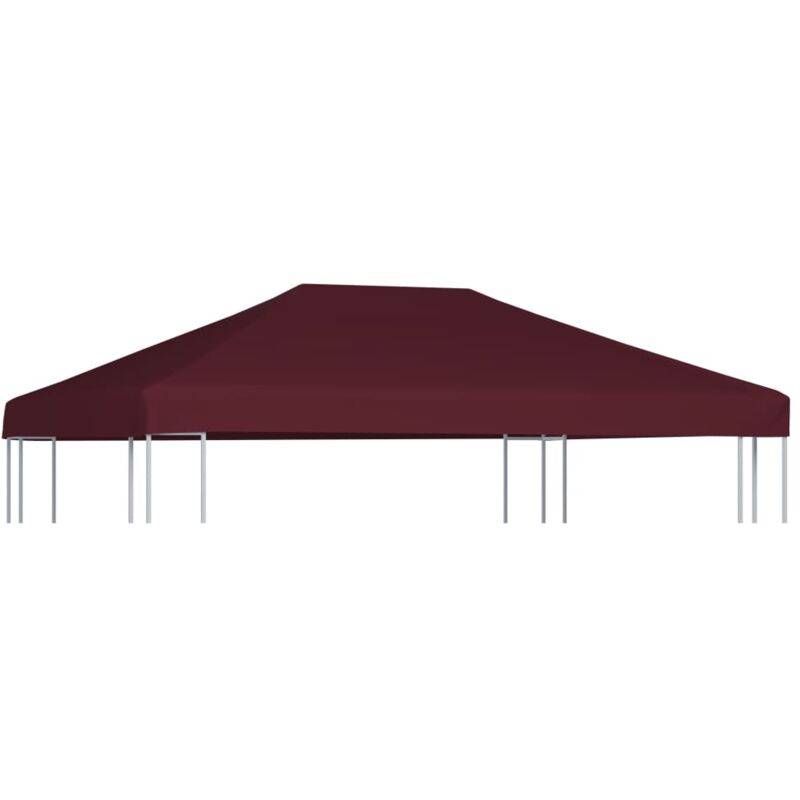 Toile supérieure de gazebo Rapide à Installer Tonnelle Tente Pavillon - 310 g/m² 3x4 m Bordeaux BV272136 - Rouge