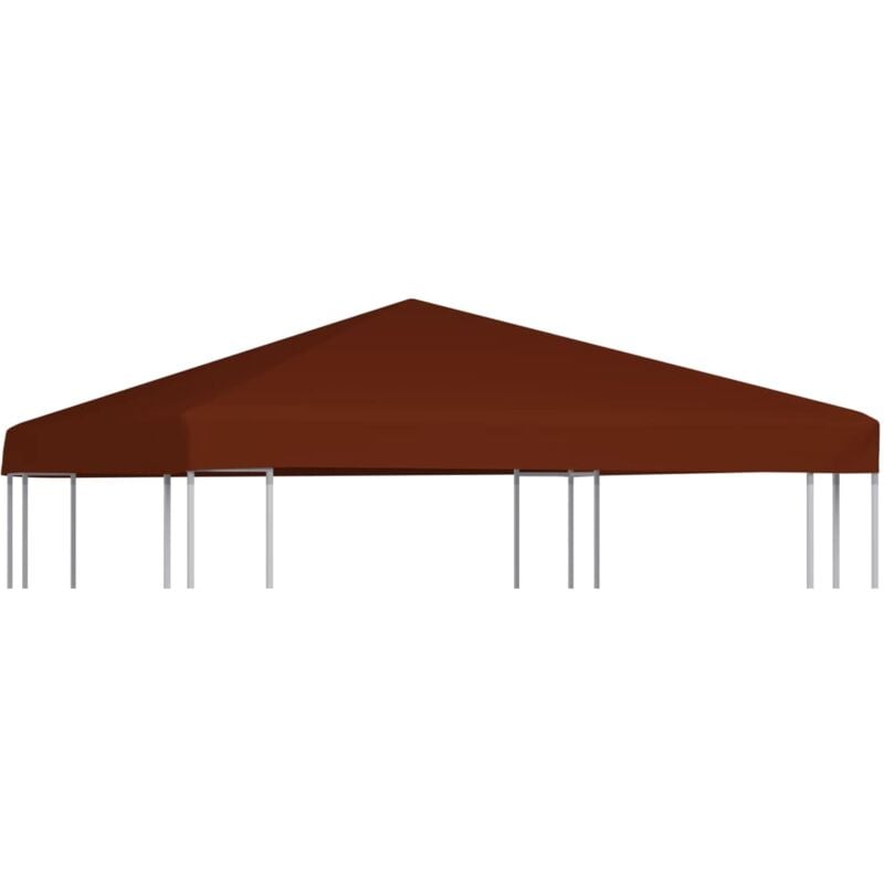 Toile supérieure de gazebo Toile de rechange pour tonnelle tente pavillon 310 g/m² 3x3 m Terre cuite 61280