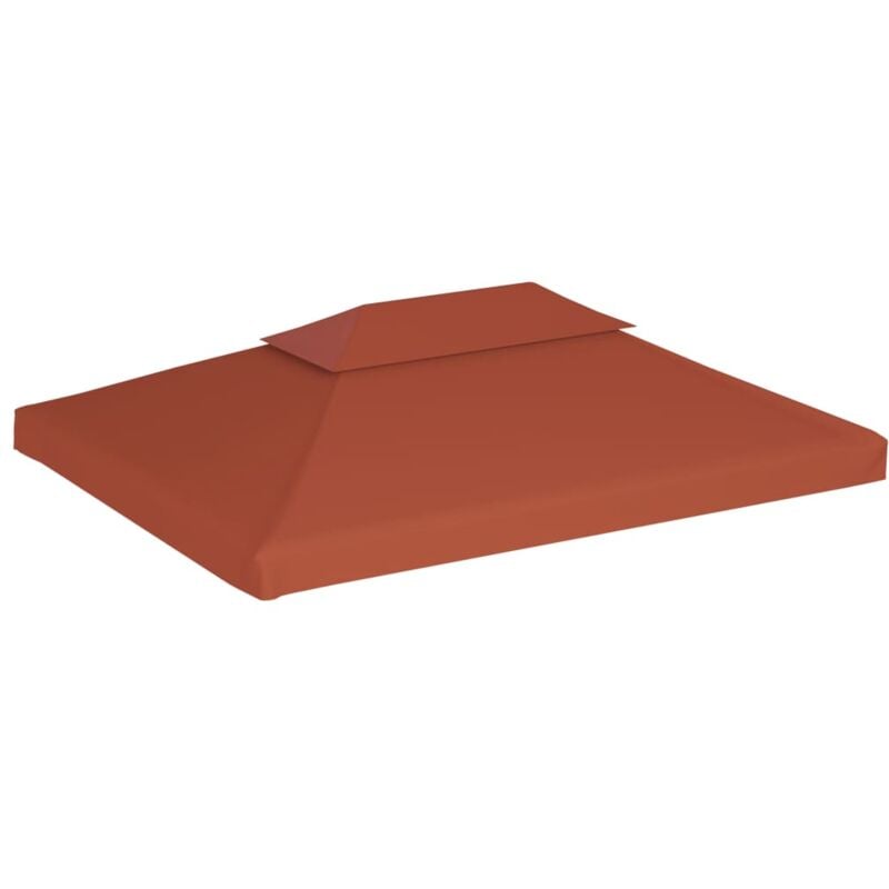 Toile supérieure double de belvédère, Toile de rechange pour tonnelle, 310 g/m² 4x3 m Terre cuite OIB1199E