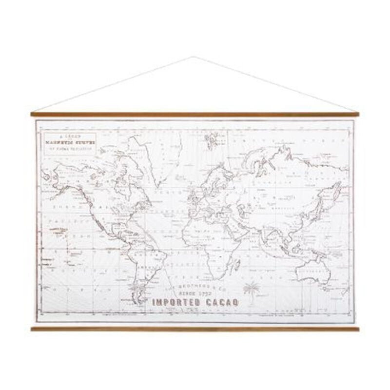 Toile à Suspendre 'Carte du Monde' 110cm Blanc