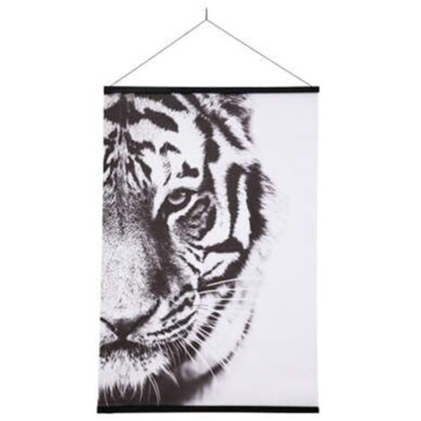 Toile Suspendue Imprimée "Tigre" 73x100cm Noir