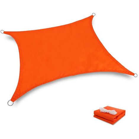 Toile Tendue Terrasse 2x2M Voile d'ombrage anti UV Protection des rayons UV tissou imperméable Résidérant Aux Intempéries Pour Terrasses Parcs Piscines, Orange
