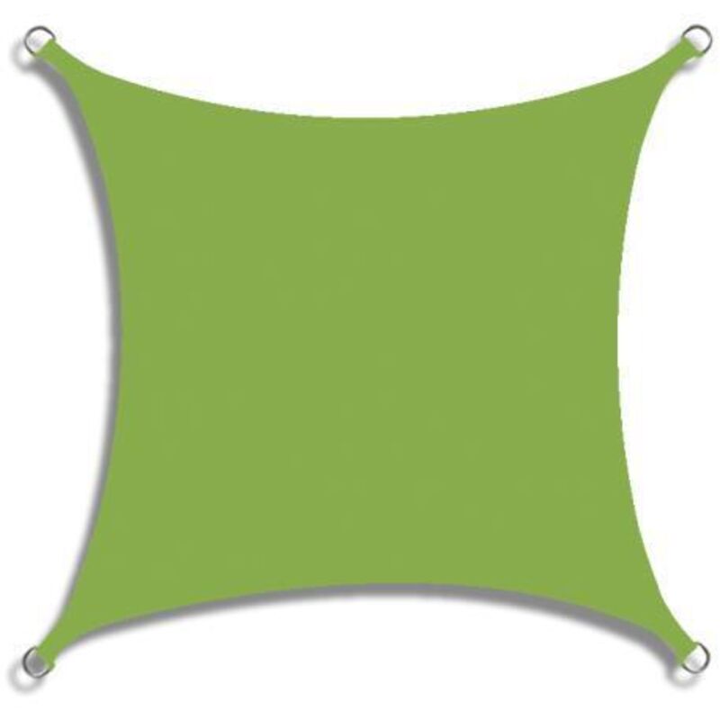 Toile Tendue Terrasse 2x2M Voile d'ombrage anti UV Protection des rayons UV Tissu imperméable Résidérant Aux Intempéries Pour Terrasses Piscines, Vert