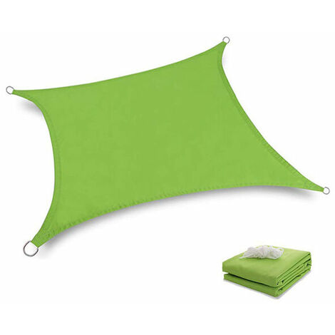 Toile Tendue Terrasse 2x2M Voile d'ombrage anti UV Protection des rayons UV Tissu imperméable Résidérant Aux Intempéries Pour Terrasses Piscines, Vert