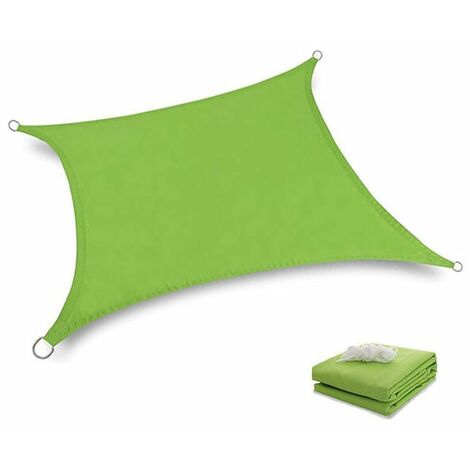 Toile Tendue Terrasse 2x2M Voile d'ombrage anti UV Protection des rayons UV Tissu imperméable Résidérant Aux Intempéries Pour Terrasses Piscines, Vert