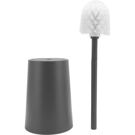 Toilet Bowl Brush Holder Set Long Handle Toilet Bowl Scrubber Space Saving Toilet Brush Set with Base for Bathroom Grey