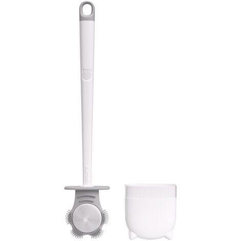 Toilet Brush Dual Color Double Sided Plastic with Detachable Handle Cat Claw Shaped Toilet Cleaning Tool for Home White