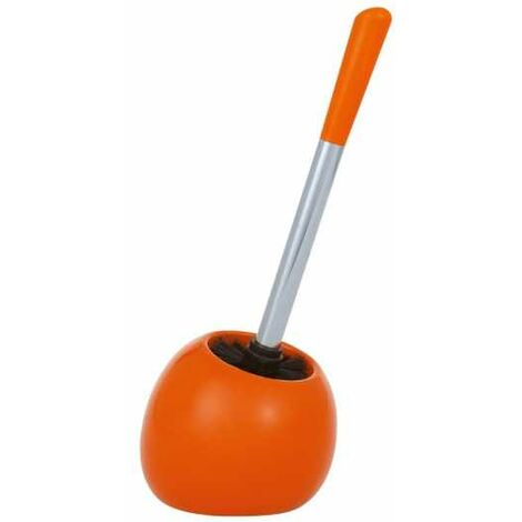 orange toilet brush