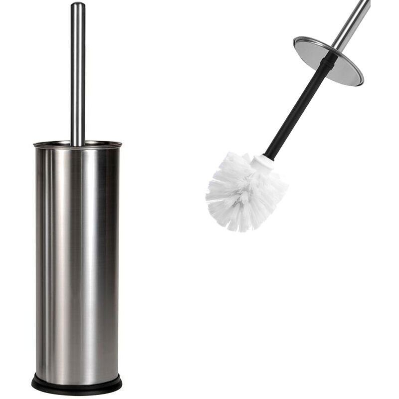 Toilet Brush Metal Toilet Brush Holder Set Grey Black wc Brush Bin Silver + Brush Holder