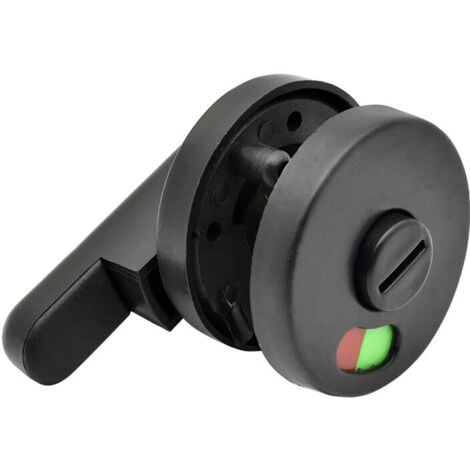 CSPARKV Toilet Door Lock with Lock Indicator, Black, 1Pcs