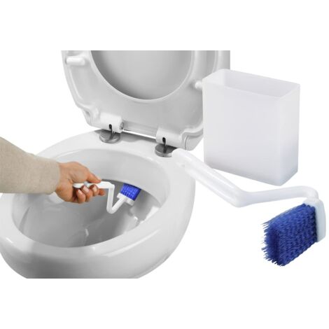 Toilet Edge Angled Cleaning Brush with Wall Storage Box