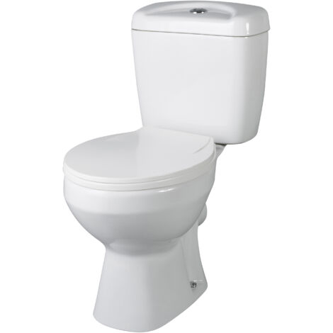 Toilet Pan & Cistern with Seat Included, 748mm x 382mm, White