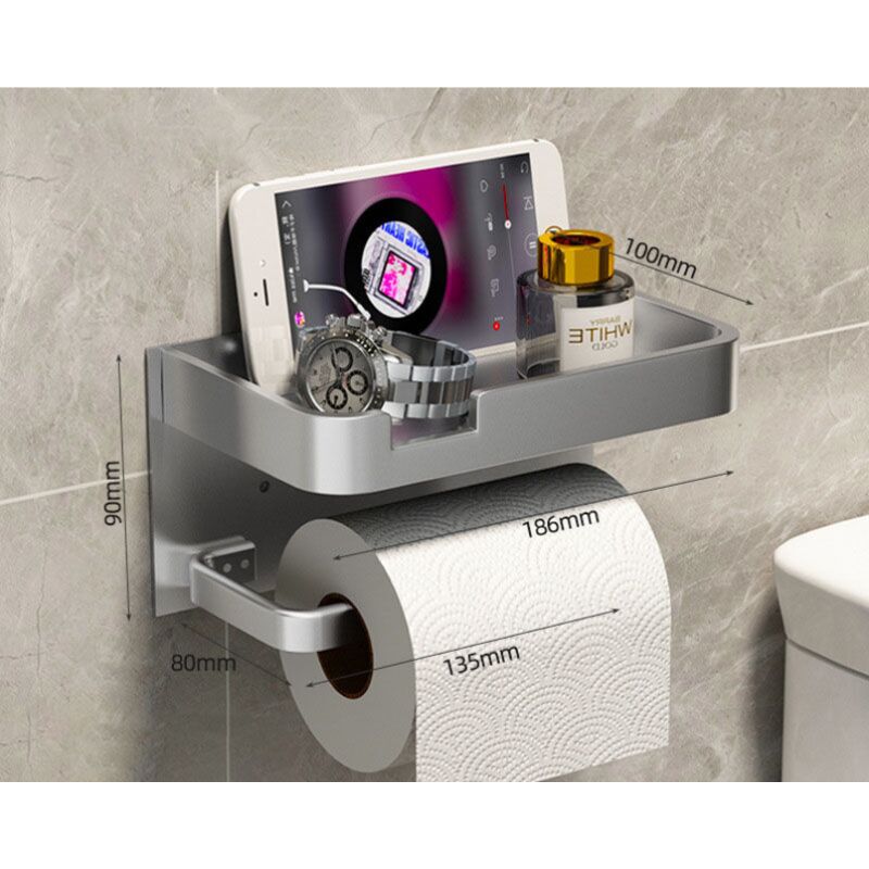 Toilet paper holder, light luxury toilet paper holder, mobile phone rack (silver