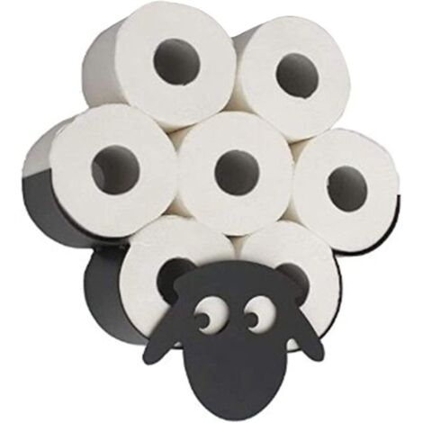 Toilet Paper Holder Novelty Black Metal Sheep Toilet Wall Mounted Freestanding Pet Holder for All Types