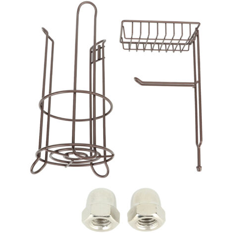 Toilet Paper Holder Stand Free Standing Toilet Paper Holder Iron Dampproof Toilet Paper Roll Holder Stand With Shelf Bronze