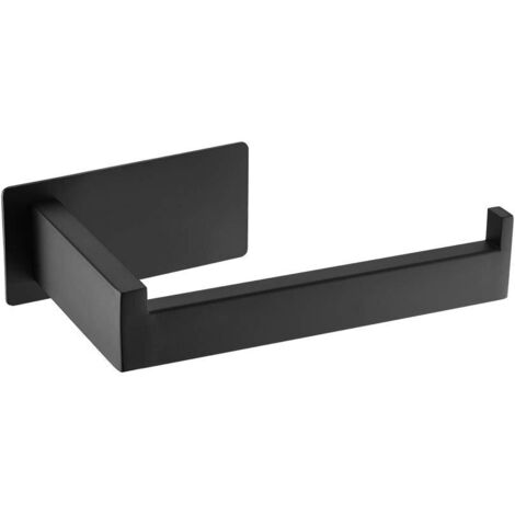 Toilet Paper Holder, Wall Mounted Toilet Paper Holder, 304 Stainless Steel Toilet Roll Holder, No Drilling Toilet Paper Holder 3M Sticker, Black