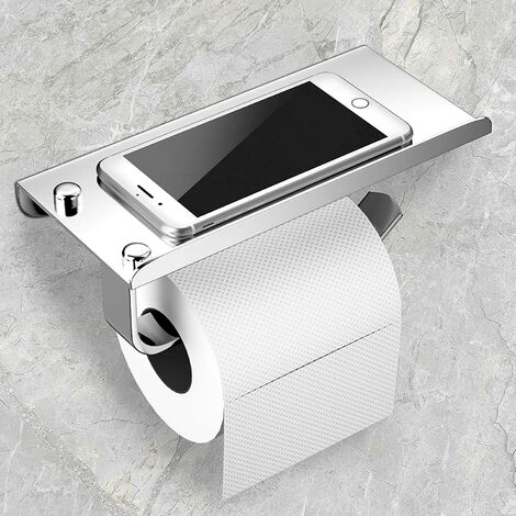 Toilet Paper Holder, Wall Mounted Toilet Paper Holder, 304 Stainless Steel Toilet Roll Holder, Screw Installation or glue