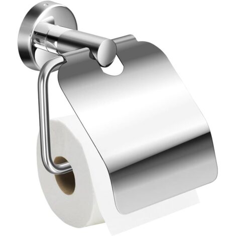 Toilet Paper Holder with Cover Tissue Roll Storage Rack Storage Dust-Proof for Kitchen & Bathroom-304 Stainless Steel