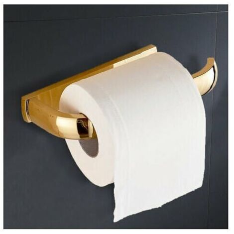 Toilet roll holder, brass bathroom accessory Wall mounted gold finish European luxury simple modern contemporary