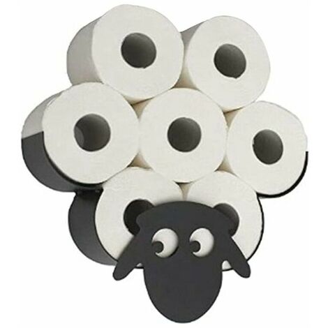 Toilet Roll Holder, Novelty Black Metal Sheep Toilet, Wall Mounted Free Standing Animal Holder For All Kinds