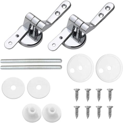 Toilet Seat Hinge Clips, 2 Pack Replacement Toilet Seat Hinges with Alloy Clips