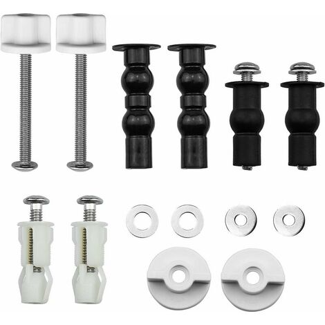 Toilet Seat Hinge Fixings 3 Pairs Toilet Screws, Fixing Set with Screws Toilet Lid Replacement Parts