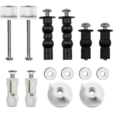 Toilet Seat Hinge Fixings 5 Pairs Rubber Expandable Screw Hinge for Toilet Lid