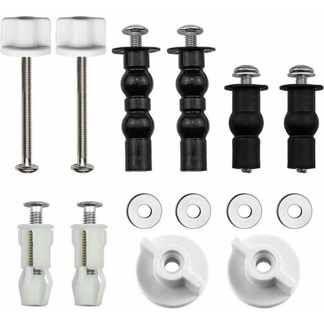 Toilet Seat Hinge Fixings 5 Pairs Rubber Expandable Screw Hinge for Toilet Lid