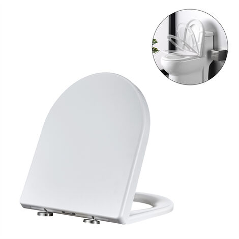 main image of "Toilet Seat Soft-close with Quick-release WC Toilet Seat Design White"
