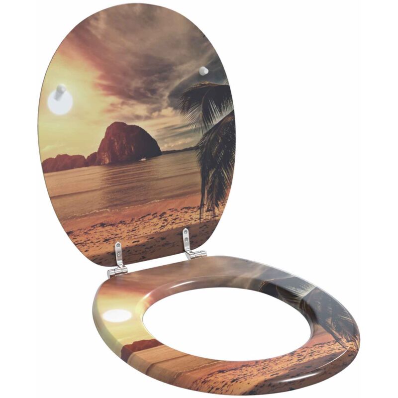Soft-close Toilet Seat Orange 44 X 38 Cm Mdf Board Vidaxl