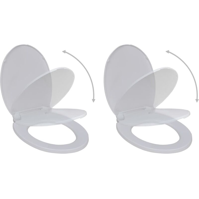 Vidaxl - Toilet Seats with Soft Close Lids 2 pcs Plastic White