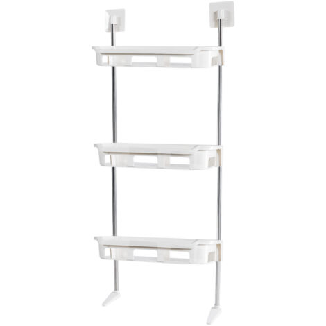 Toilet Storage Unit Multifunctional Over Toilet Storage Toilet Shelf Easy to Install No Drilling Required Saves Space White Two-Layer
