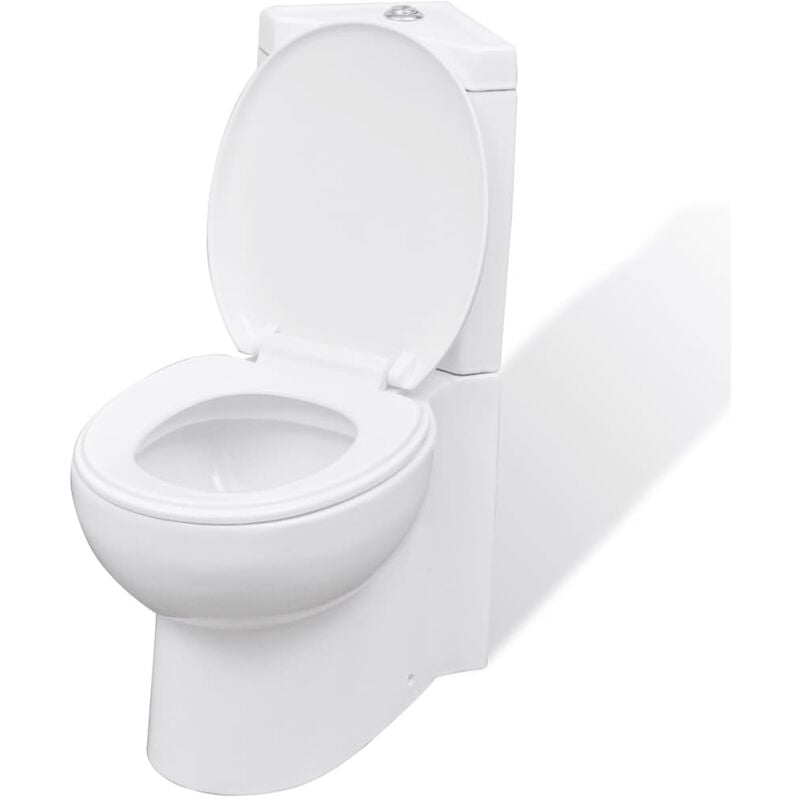 Design In - Toilette d'angle/WC à poser avec réservoir Céramique Blanc NAJO4506