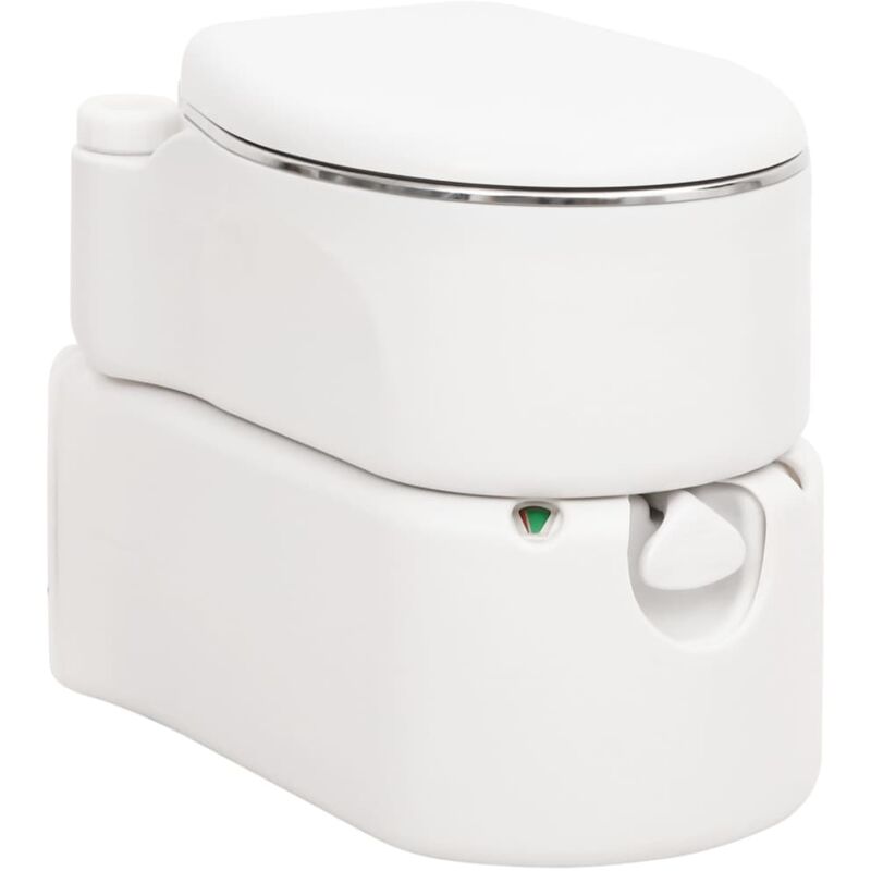 Vidaxl - Toilette de camping intégrée blanc 24+17 l pehd et acier