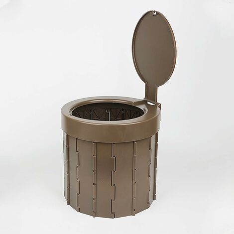 Toilette de Camping Portable pour Enfant Adulte,Siège de Toilette Extérieur Pliant Solide Poubelle