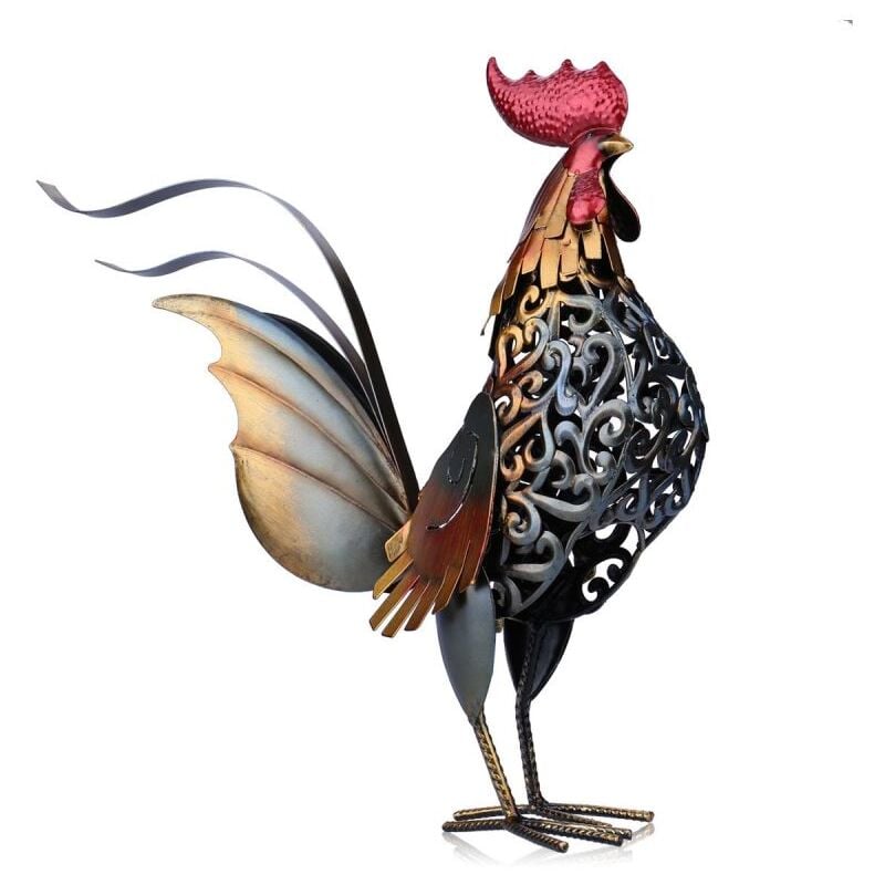 Grid Cool - Sculpture en métal Coq en fer sculpté Articles d'ameublement Œuvre d'art
