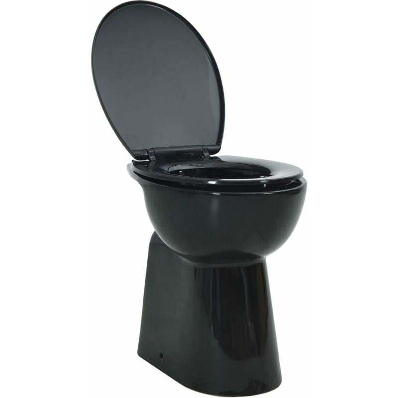 Toilette haute sans bord avec fermeture douce cuvette wc siège de toilette salle de bain maison intérieur 7 cm céramique noir