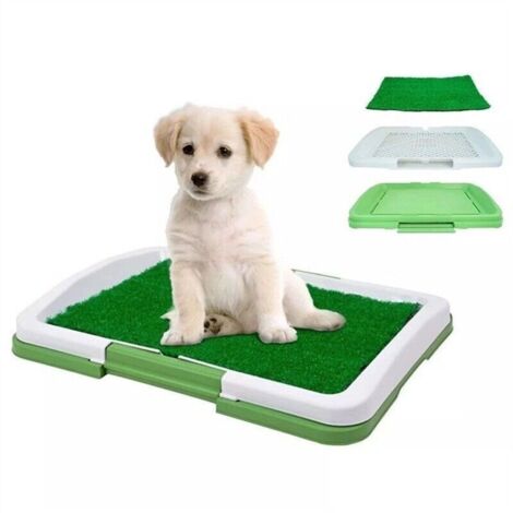 Toilette per cani con tappeto in erba sintetica, vassoio e tessuto a rete, tappetino da addestramento per animali domestici, 45