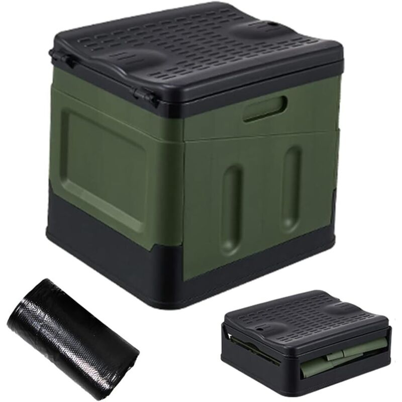 Toilette Pliante Portable Toilette de Camping de Voyage en Plein Air Tabouret Pliant/boîte de Rangement de Voiture Extérieure pour La