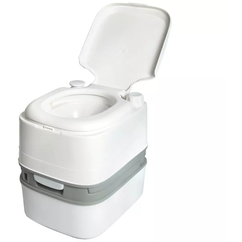Toilette Portable 24 L,Supporter 150KG,Toilette Seche avec Couvercle,Présentoirs de déchets,Anti-odeur,Nettoyage Pratique,Gris