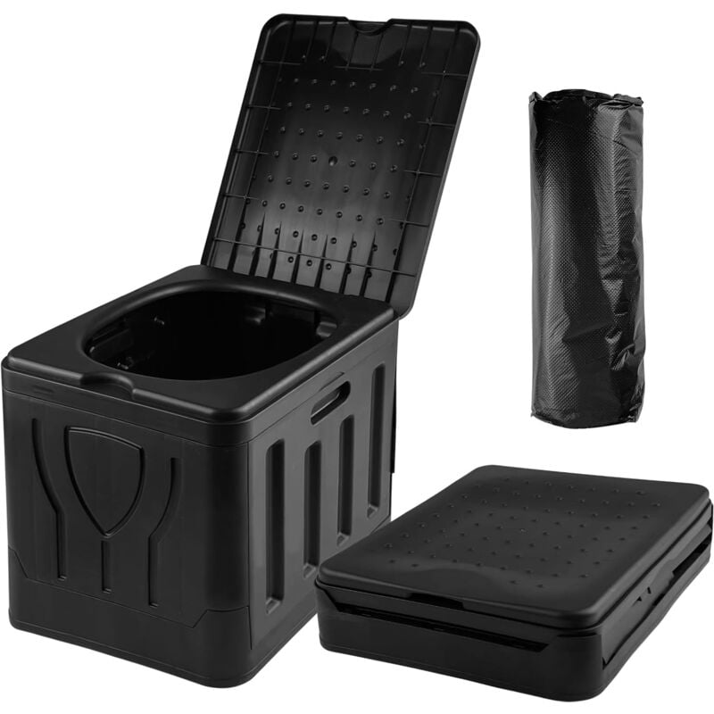 Toilette Portable, Toilette Seche, Mobiles WC, Camping avec Couvercle Adulte Enfant Toilettes de Voiture, Pliables Pot de Voiture Pliant WC Camping