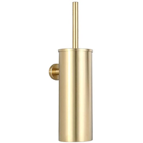 FEI YU Toilette Porte-brosse Balai Toilette WC en Acier INOX 304 Mural Imperméable Facile à nettoyer pour WC Salle de Bains Toilettes avec Support Brosse Antibactérienne（or）