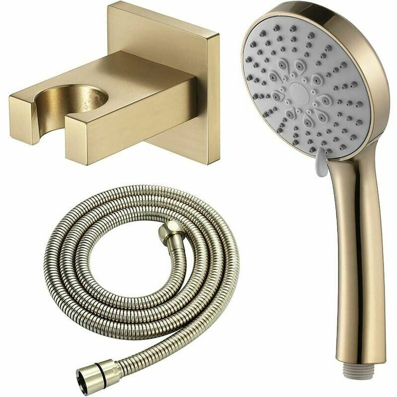 Start - Toilette Salle de Bain Cuisine, Ensemble de pommeau de Douche à Main abs Or brossé Pomme de Douche à Main Pomme de Douche à Effet Pluie