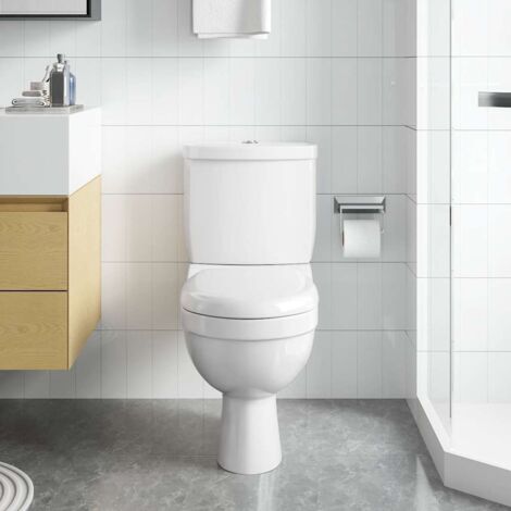 Toilette WC à poser  Pack WC complet avec réservoir Blanc 19884