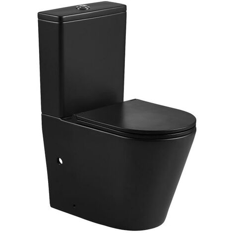 Toilette WC à poser TURIN en céramique noir mat