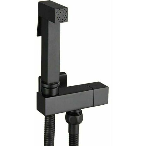 Toiletten-Sprühset aus schwarzem Messing – Hand-Bidet-Sprühgerät mit Wandhalterung – Körperhygiene – Modell G1/2.