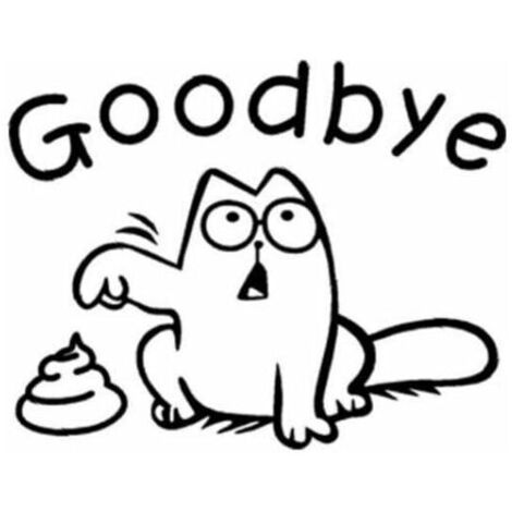 Toiletten-Wandaufkleber „Goodbye“ – Katzen-Toilettenaufkleber für Badezimmerdekoration – WC-Sitz