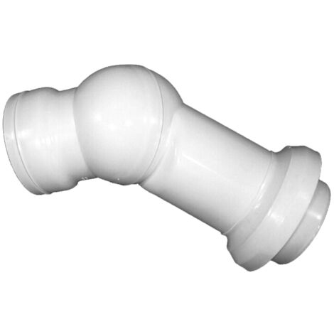 Toilettenanschlussbogen DN110 gelenkig mit Rosette. Weiß