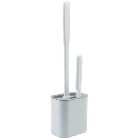 [Toilettenbürste] [2er-Set] [Weiche Silikonborsten] [Langer, ergonomischer Griff] [Mit Halterung und Fugenbürste] für die gründliche Toilettenreinigung [Materialien: PP & Silikon] [Kratzfrei & Hygieni