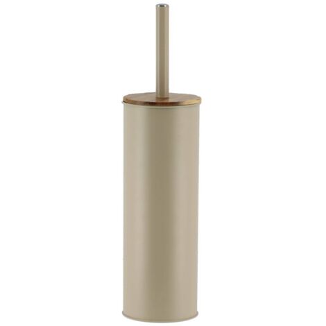 Toilettenbürste aus metall akazie deckel - akazienbeige - Tendance